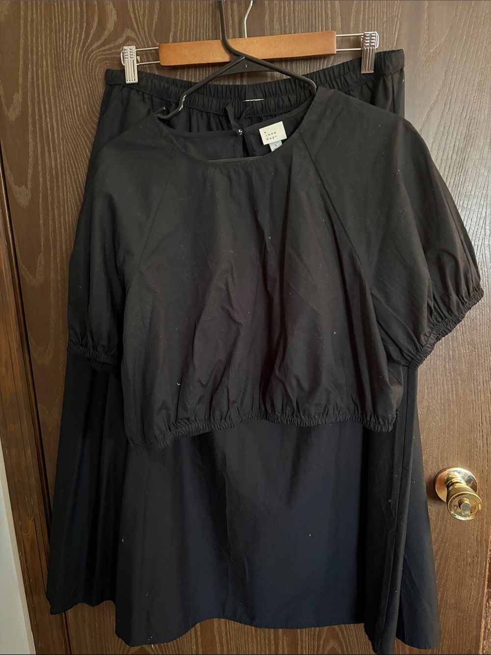 Black Women's Two-Piece Skirt and Top Set